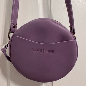 Portland Leather Lavender Round Crossbody Bag size S